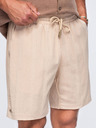 Ombre Clothing Pánske štruktúrované bavlnené šortky – svetlo hnedé V1 OM-SRCS-0209 Ombre Clothing