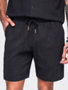 Ombre Clothing Pánske bavlnené šortky so štruktúrovaným vzorom – čierne V2 OM-SRCS-0209 Ombre Clothing