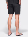 Ombre Clothing Pánske bavlnené šortky so štruktúrovaným vzorom – čierne V2 OM-SRCS-0209 Ombre Clothing