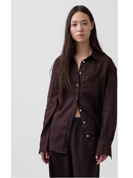 GAP Ľanová oversize košeľa GAP