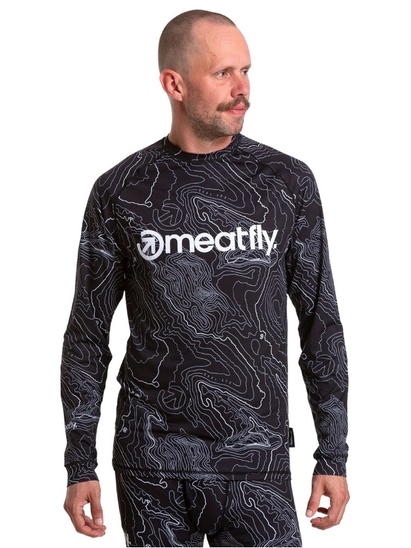 Meatfly Meatfly pánske termo tričko Avery Black Topography