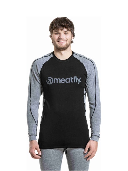 Meatfly Meatfly pánske merino tričko Carl Charcoal Heather