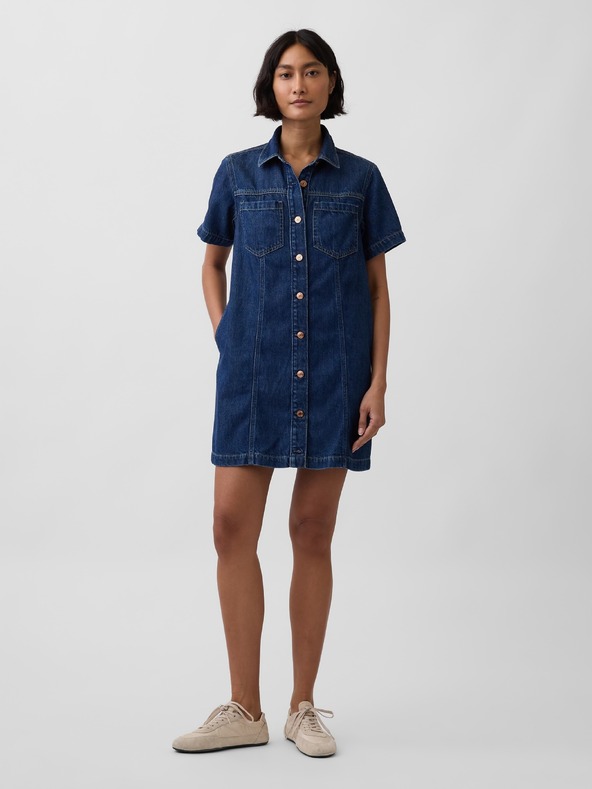 GAP Džínsové mini šaty UltraSoft GAP