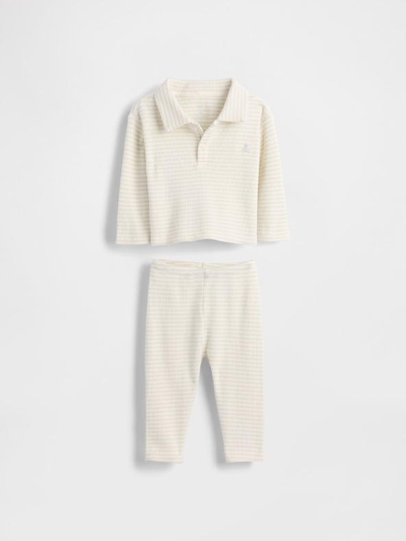 GAP Baby outfit set s vafľovým vzorom Softspun Brannan Bear GAP