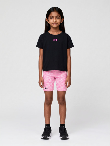 Under Armour Dievčenský set Under Armour UA TWIST BIKE SHORT SET-BLK