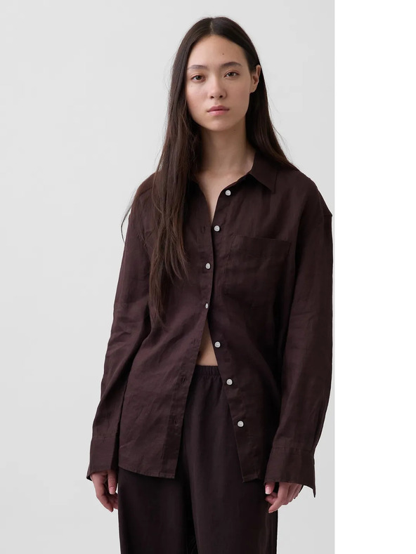 GAP Ľanová oversize košeľa GAP