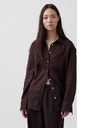 GAP Ľanová oversize košeľa GAP