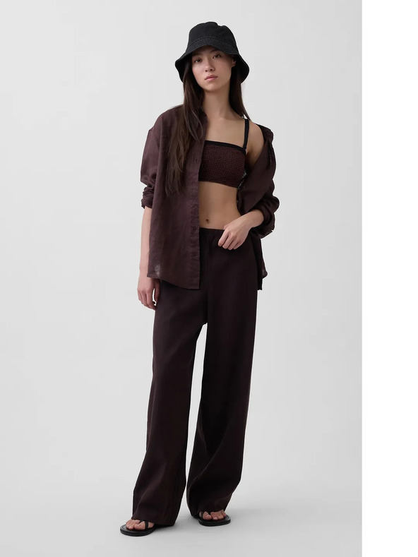 GAP Ľanová oversize košeľa GAP