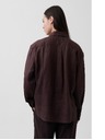 GAP Ľanová oversize košeľa GAP