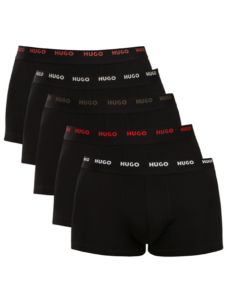 HUGO Sada piatich - pánske boxerky HUGO čierne