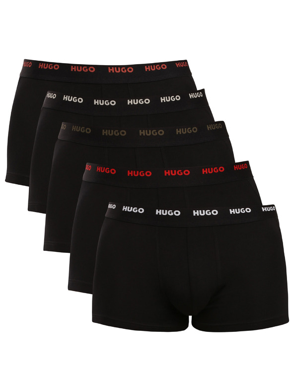 HUGO Sada piatich - pánske boxerky HUGO čierne