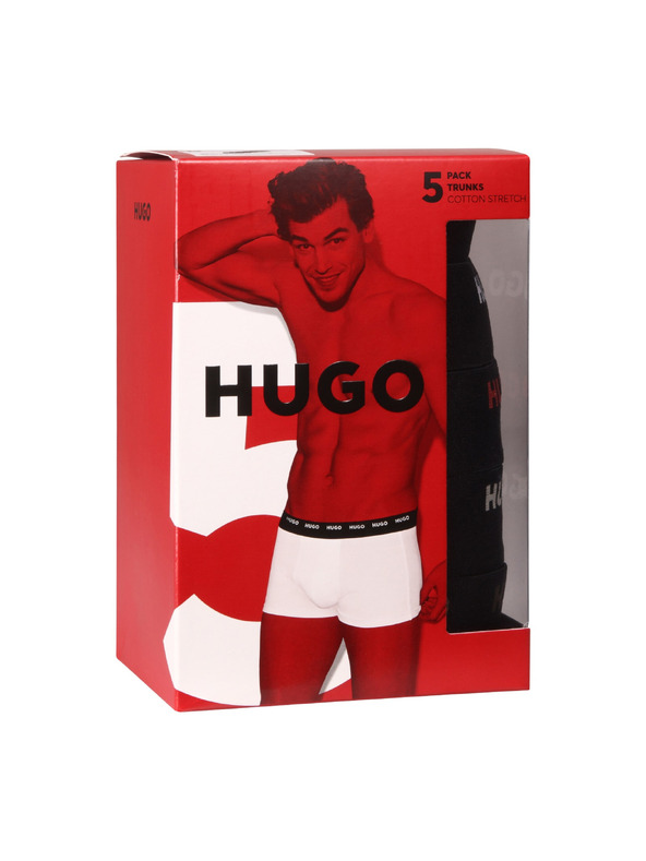 HUGO Sada piatich - pánske boxerky HUGO čierne