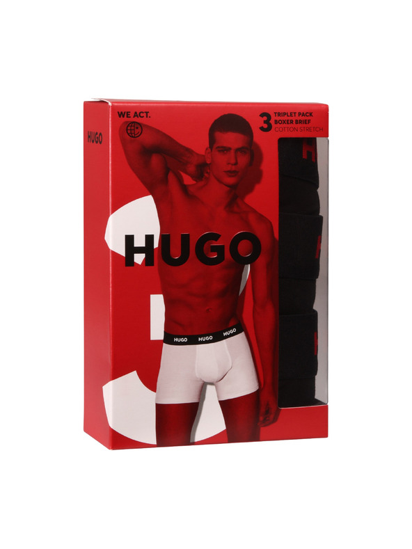 HUGO Sada troch - pánske boxerky HUGO čierne