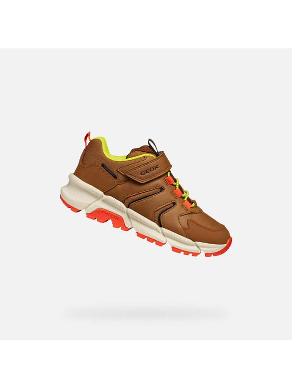 Geox Světle hnědé chlapecké tenisky Geox Flexyper Plus