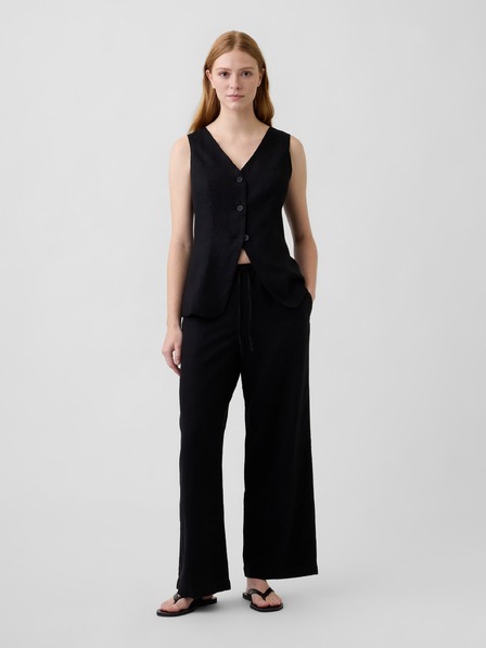 GAP Wide-Leg nohavice zo zmesi ľanu GAP