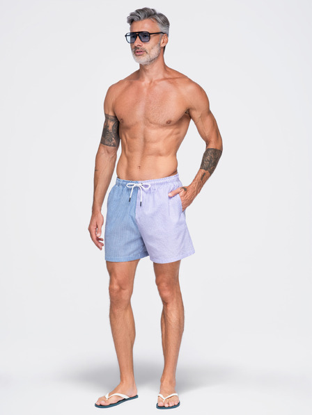 Ombre Clothing Dvojfarebné pánske plavky zo štruktúrovaného materiálu – modro-fialové V2 OM-SRSS-0215 Ombre Clothing