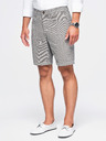 Ombre Clothing Pánske štruktúrované šortky REGULAR FIT – hnedý melír V1 OM-SRCS-0189 Ombre Clothing
