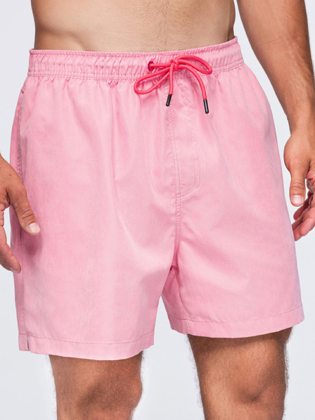 Ombre Clothing Pánske plavky z látky s matným povrchom – ružové V1 OM-SRSS-0216 Ombre Clothing