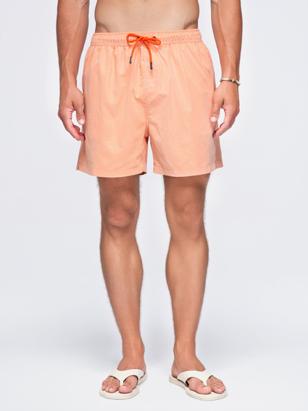 Ombre Clothing Pánske plavky z tkaniny s matným povrchom – pastelovo oranžové V3 OM-SRSS-0216 Ombre Clothing