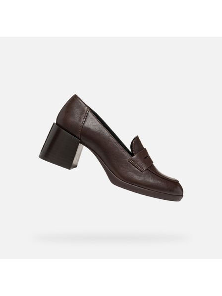 Geox Tmavohnedá dámska obuv na podpätku Geox Walk Pleasure 55T