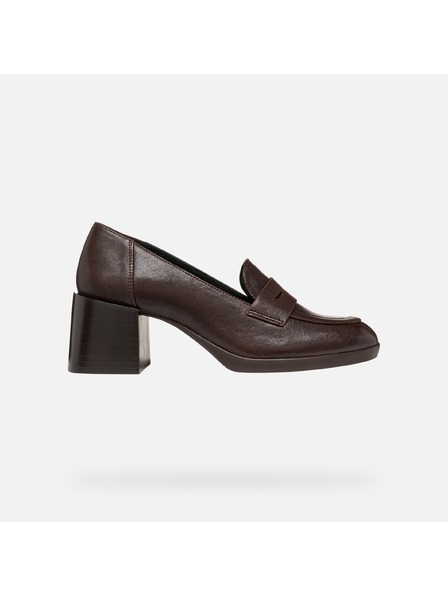 Geox Tmavohnedá dámska obuv na podpätku Geox Walk Pleasure 55T