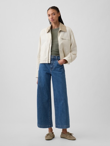 GAP Džínsy High Rise Wide-Leg Crop GAP