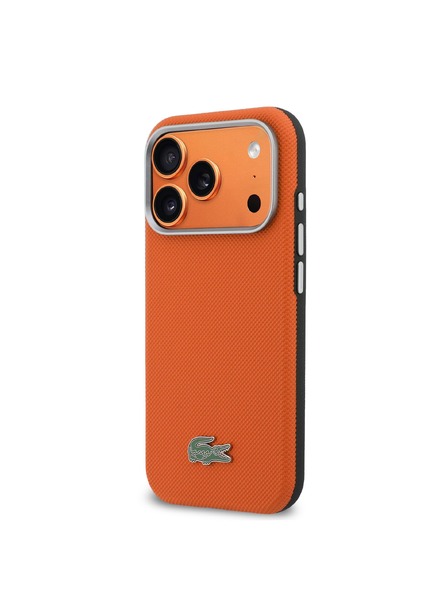 Lacoste Lacoste PVC Petit Pique Semi Wrap MagSafe Zadný kryt pre iPhone 17 Pro Max Orange
