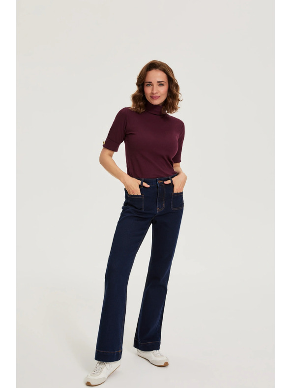 Moodo Bootcut džínsy tmavo modré Moodo