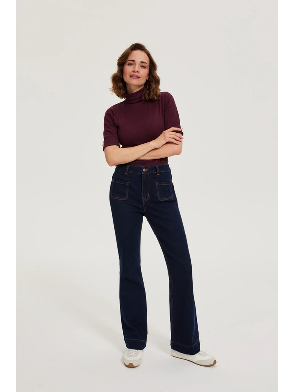 Moodo Bootcut džínsy tmavo modré Moodo