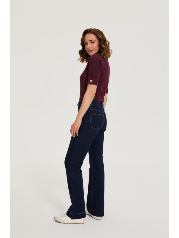 Moodo Bootcut džínsy tmavo modré Moodo