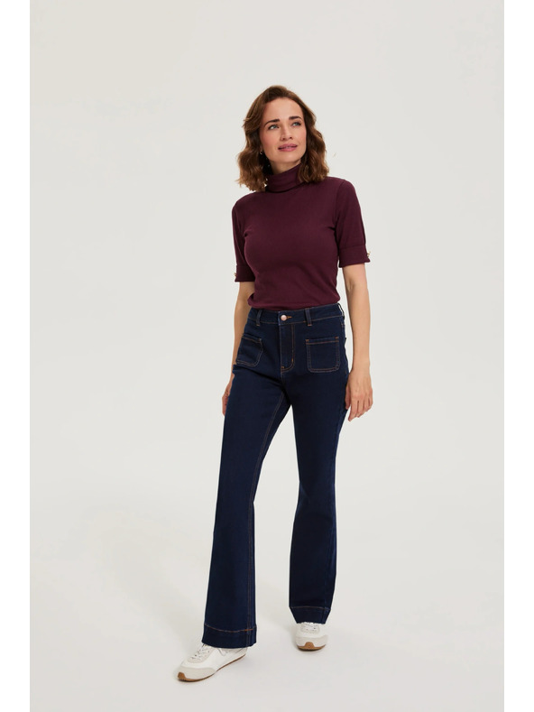 Moodo Bootcut džínsy tmavo modré Moodo