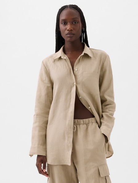 GAP Ľanová košeľa Boyfriend Shirt GAP