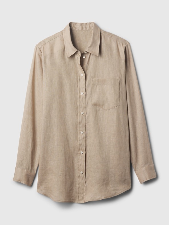 GAP Ľanová košeľa Boyfriend Shirt GAP
