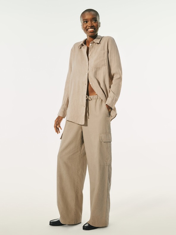 GAP Ľanová košeľa Boyfriend Shirt GAP