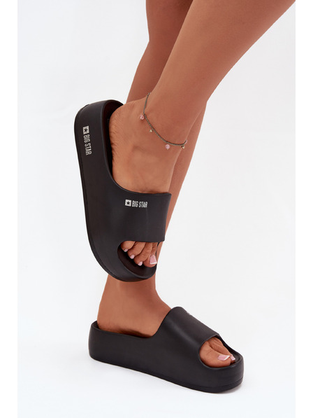 BIG STAR SHOES Dámske papuče na masívnej platforme Big Star – čierne