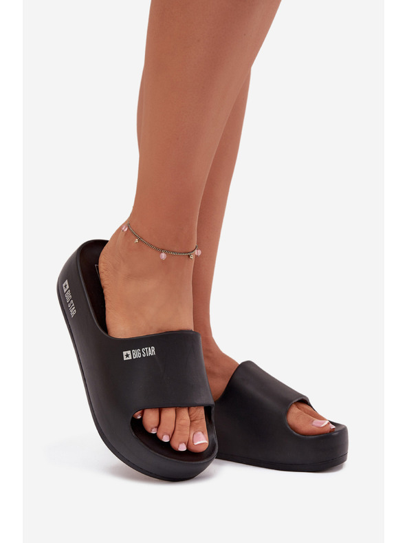 BIG STAR SHOES Dámske papuče na masívnej platforme Big Star – čierne
