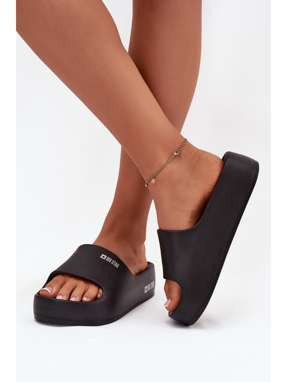 BIG STAR SHOES Dámske papuče na masívnej platforme Big Star – čierne
