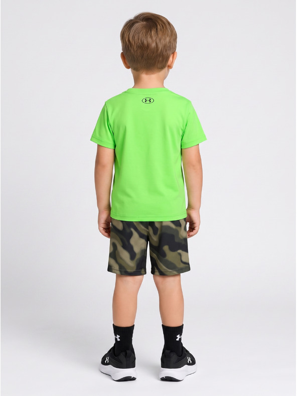 Under Armour Chlapčenský set Under Armour UA TECH PRINTED SS SHORT SET-GRN