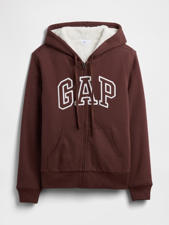 GAP Zateplená sherpa mikina s logom GAP