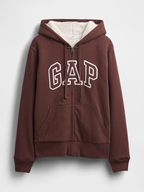 GAP Zateplená sherpa mikina s logom GAP