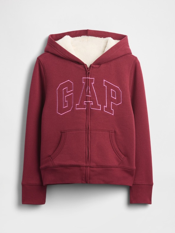 GAP Detská zateplená fleecová mikina s logom GAP
