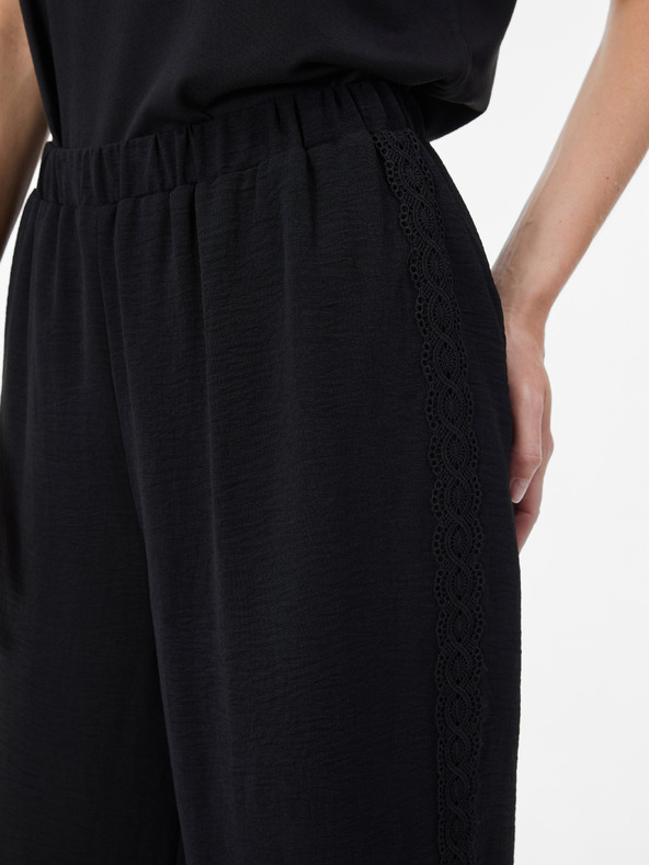Orsay Čierne dámske široké culottes nohavice s vysokým pásom ORSAY