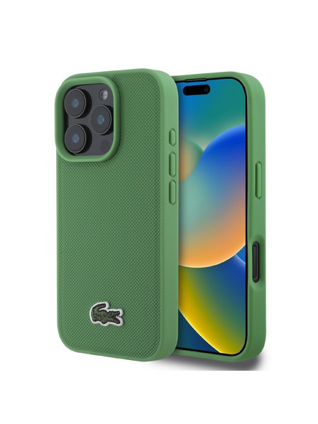 Lacoste Lacoste Iconic Petit Pique Woven Logo MagSafe Zadný Kryt pre iPhone 16 Pro Green