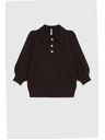 Moodo Hnedý sveter s krátkymi rukávmi Moodo