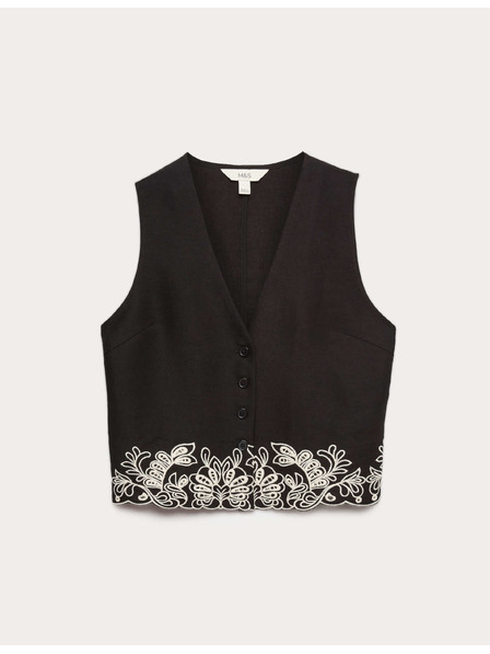Marks & Spencer Vesta s vystrihnutým lemom, s vysokým podielom modalu a s ľanom Marks & Spencer čierna