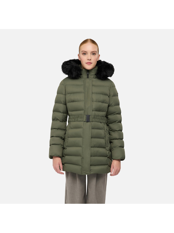Geox Khaki dámska péřová bunda Geox Catria