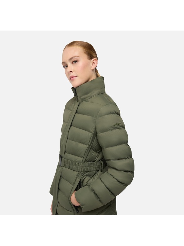 Geox Khaki dámska péřová bunda Geox Catria