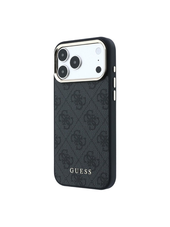 Guess Guess PU Leather 4G Gold Frame MagSafe Zadný Kryt pre iPhone 18 Pro Black