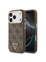 Guess Guess PU Leather 4G Strass Triangle Logo Gold Frame MagSafe Zadný Kryt pre iPhone 18 Pro Brown