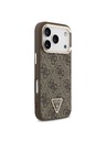 Guess Guess PU Leather 4G Strass Triangle Logo Gold Frame MagSafe Zadný Kryt pre iPhone 18 Pro Brown
